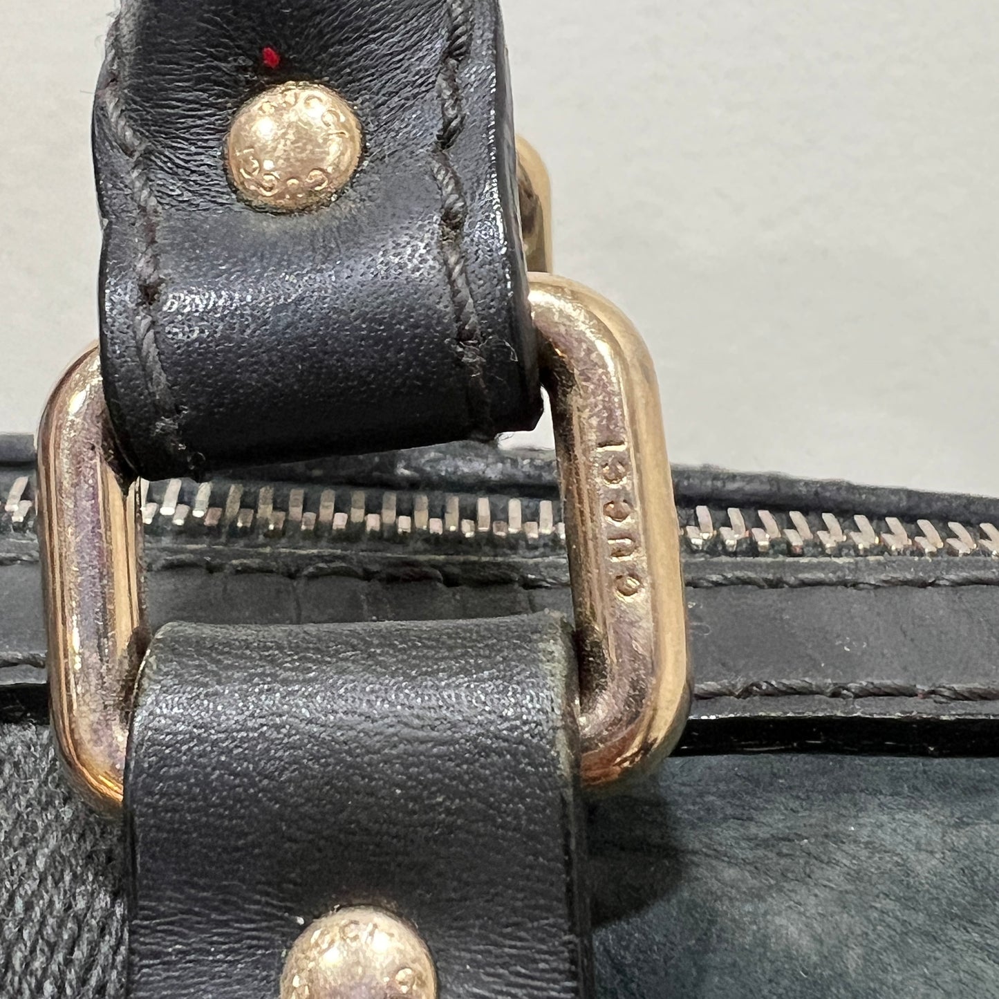 GUCCI Green Gucci Suede Web Satchel/Boston Bag