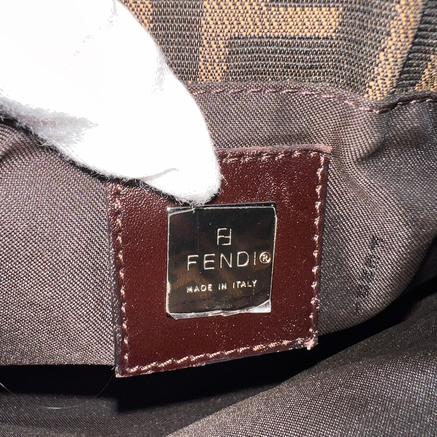 Fendi Zucca Canvas Shoulder Bag