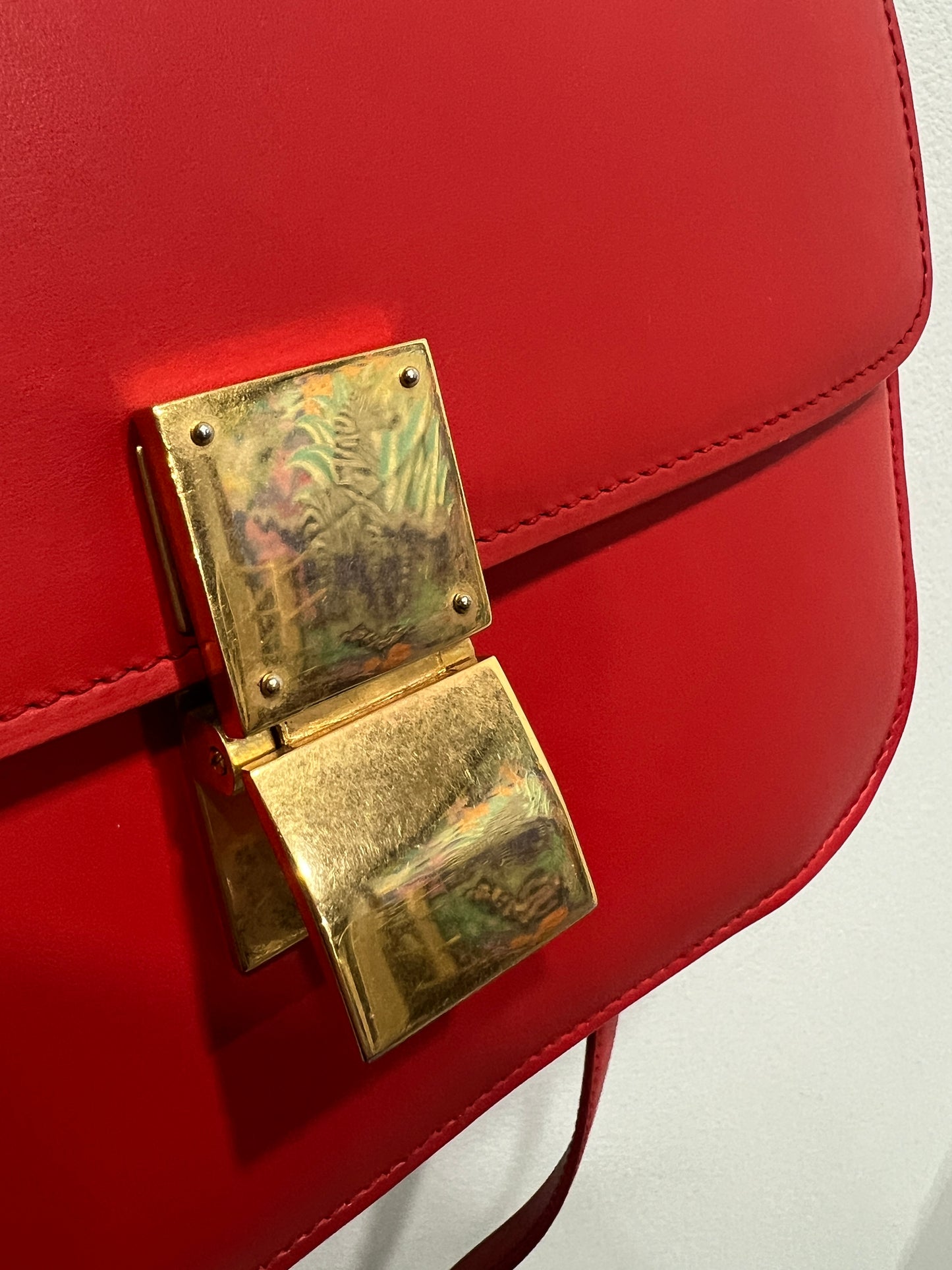 CELINE Classix Box Bag (Red/Orangish)