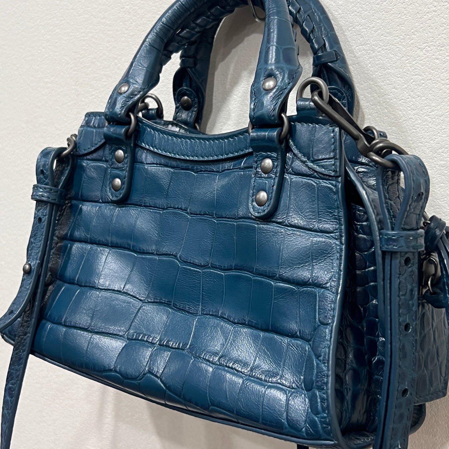 BALENCIAGA Mini City Crocodile