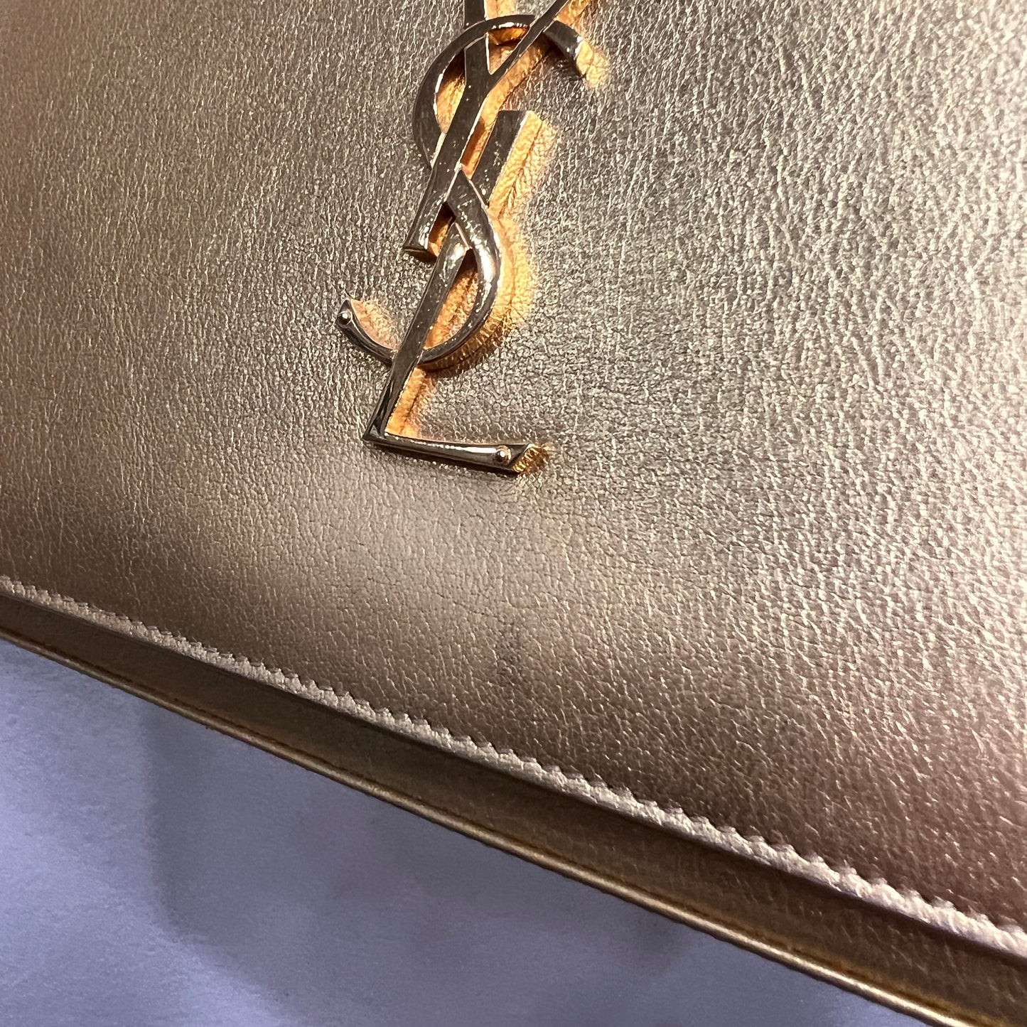YSL Metallic Gold Leather