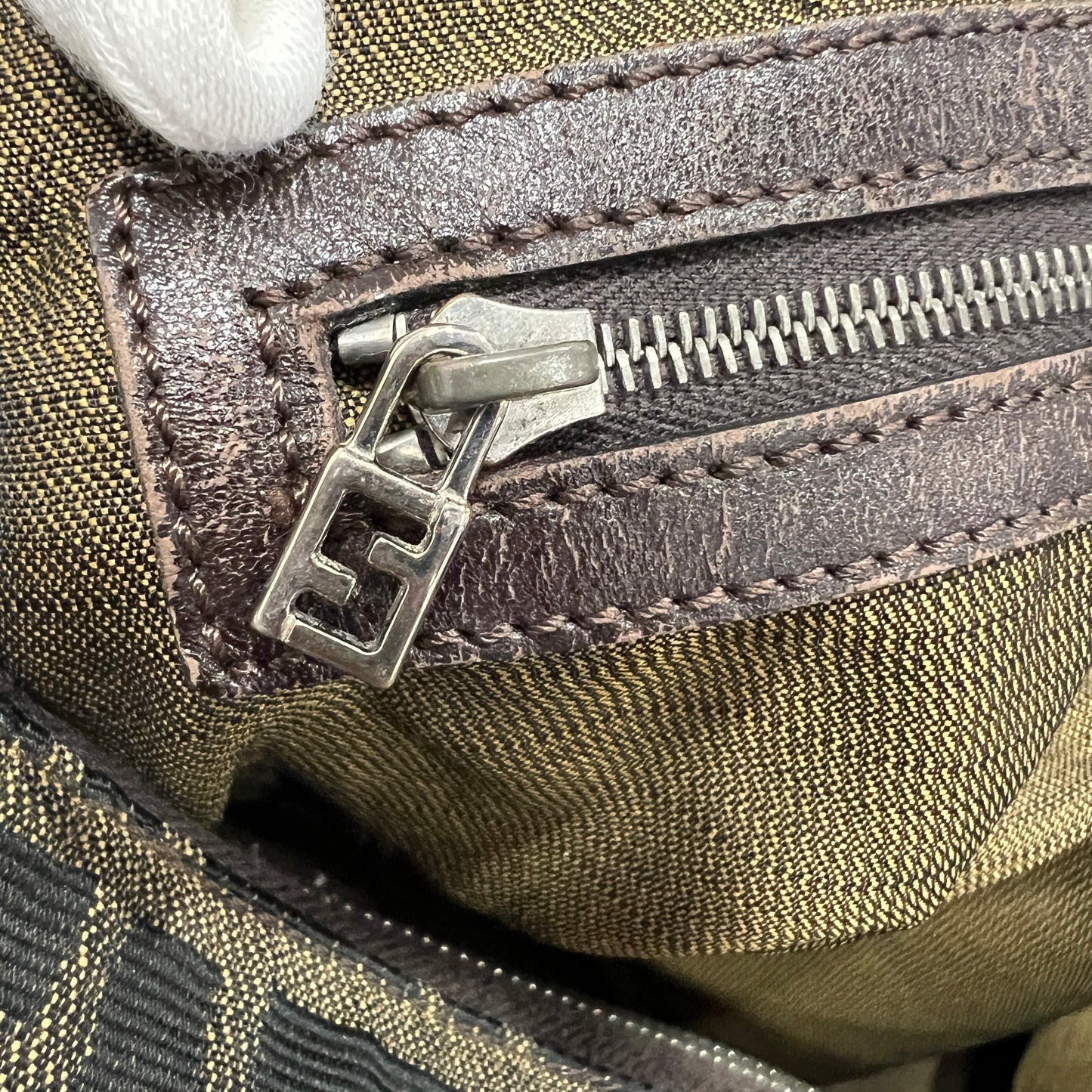 Fendi Zucca Canvas Shoulder Bag