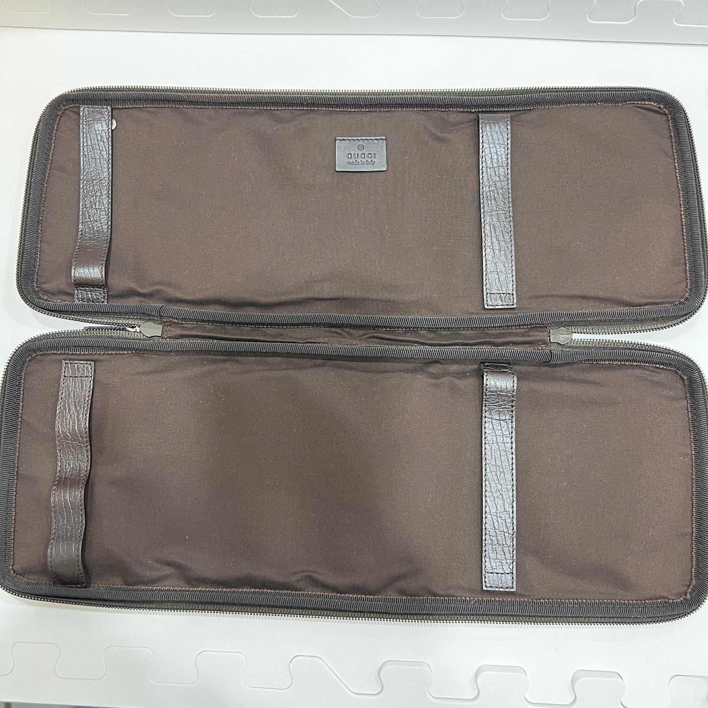 GUCCI Beige GG Supreme Canvas and Leather Travel Tie Case