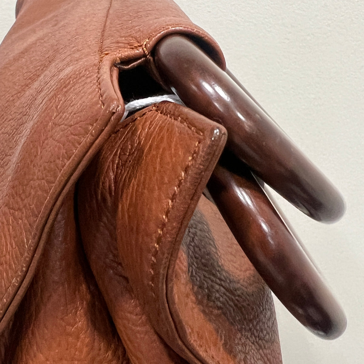 CHANEL Wood Handle Coco Mark Handbag