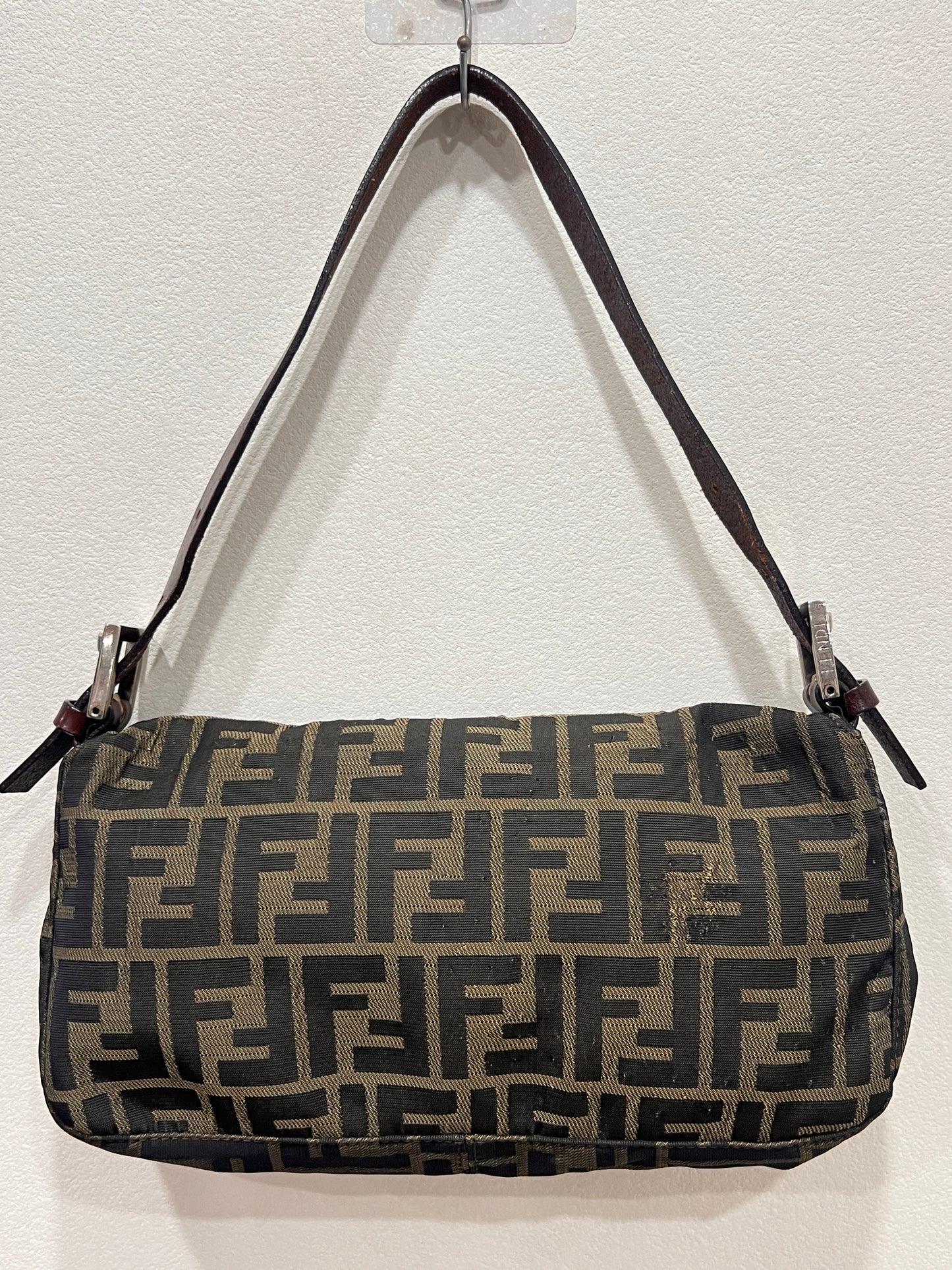 FENDI Baguette with Pink Logo Hardware