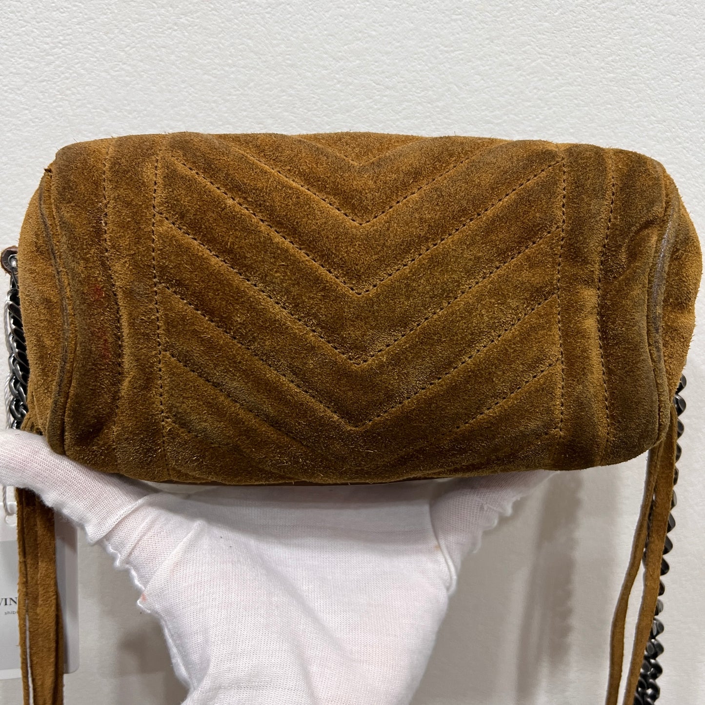 YSL Brown Suede Crossbody Bag