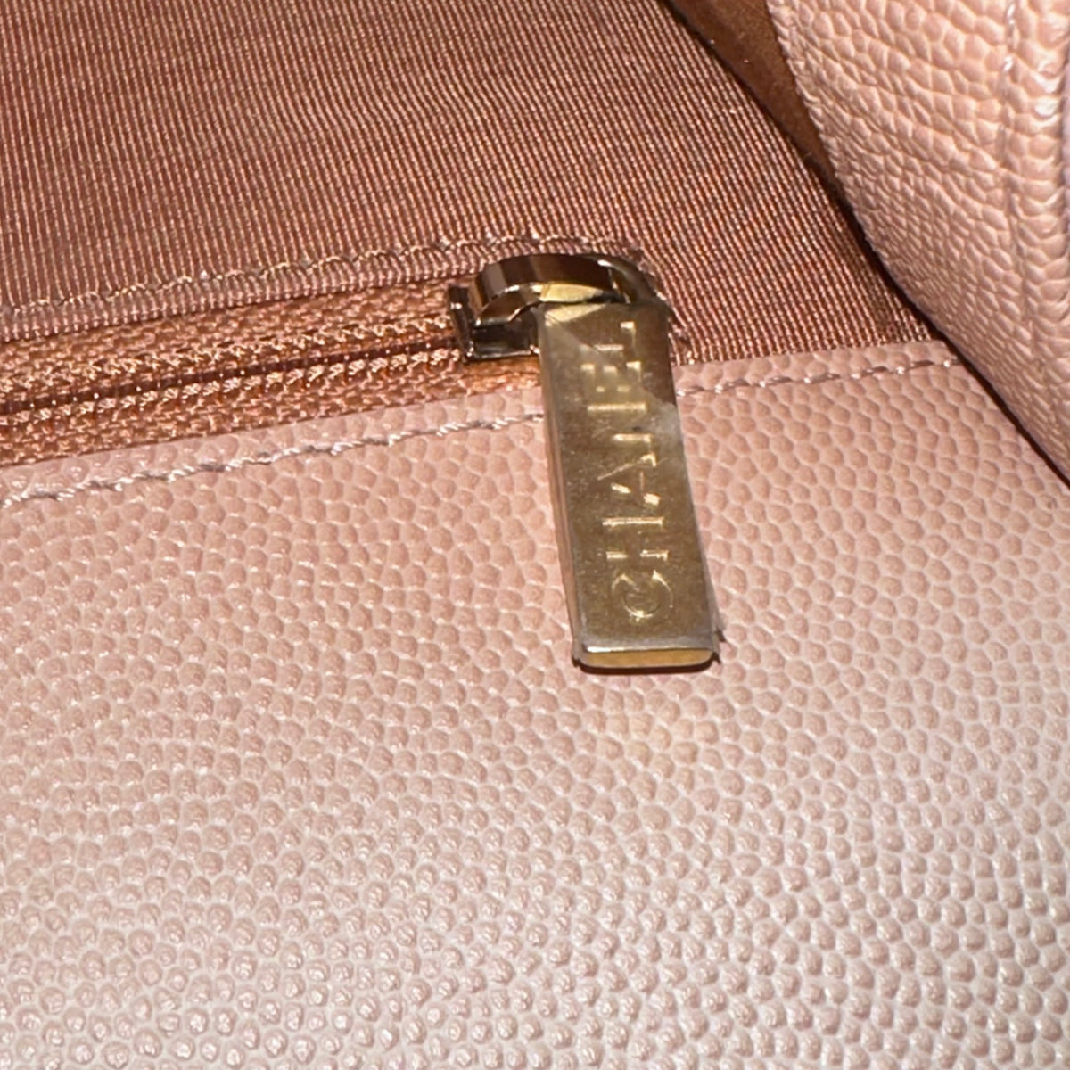 CHANEL Beige Ombre Quilted Caviar Leather Sunset On The Sea Flap / Waist Bag
