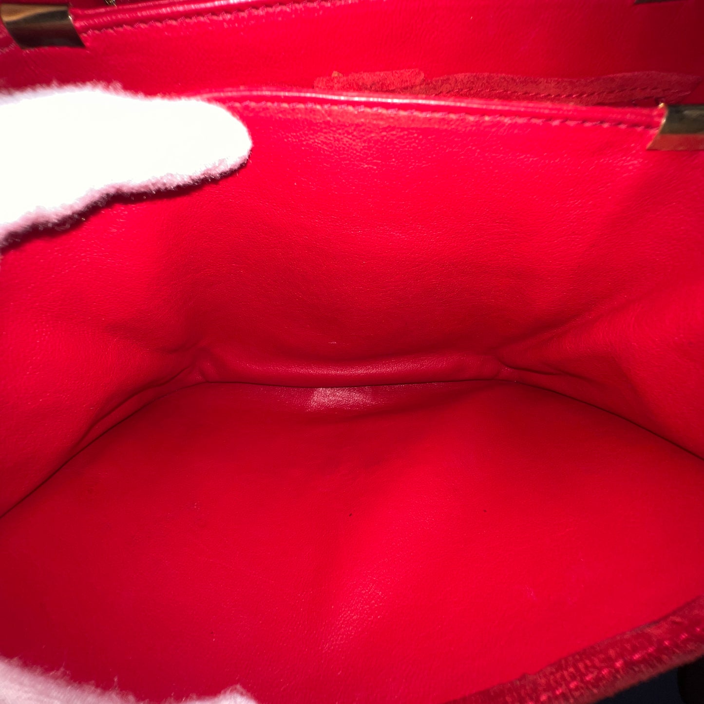 CELINE Horseshoe Red Suede Leather Two-Way Handbag