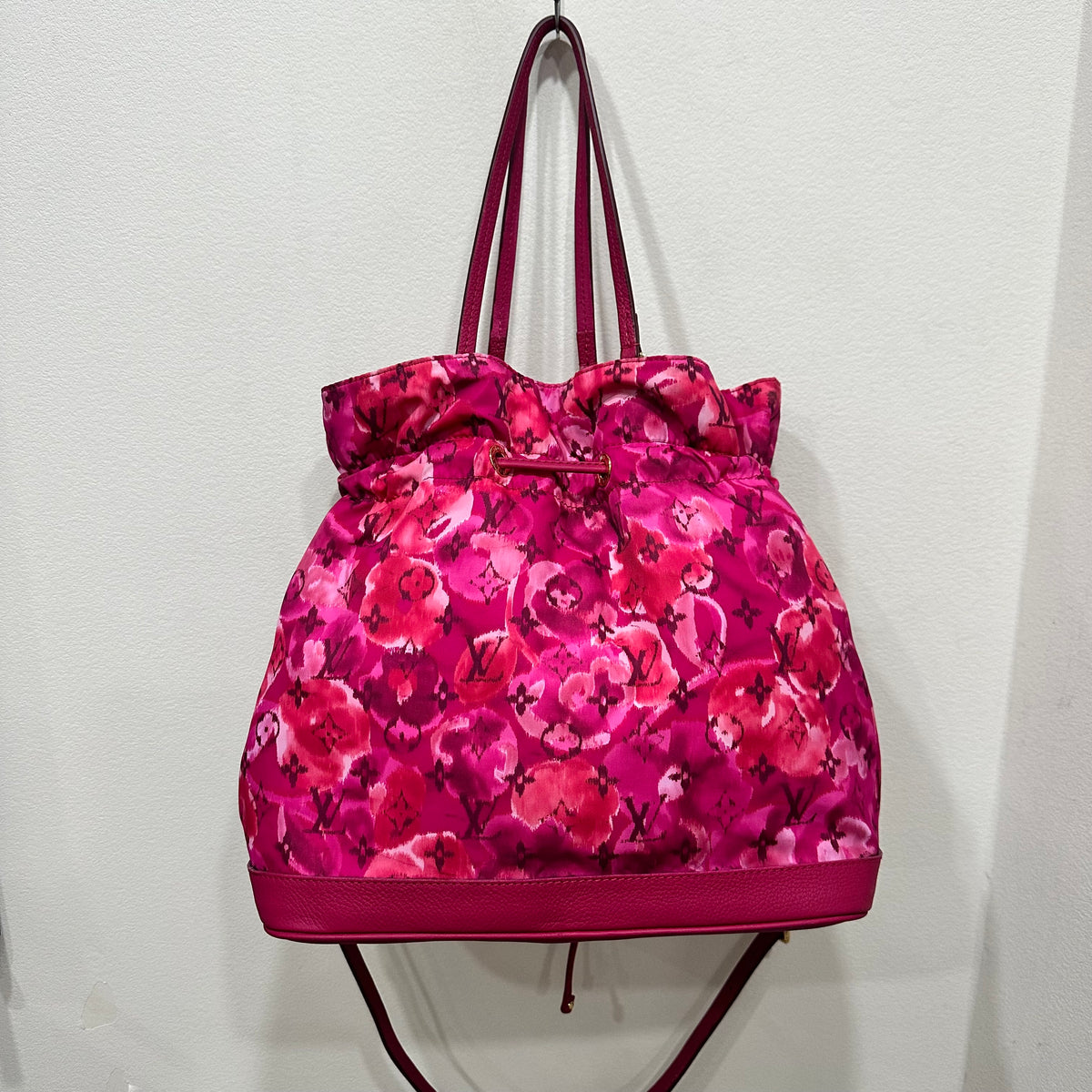 LOUIS VUITTON 2013 Limited Edition Monogram Nylon Ikat Flower Noefull MM Bucket Bag