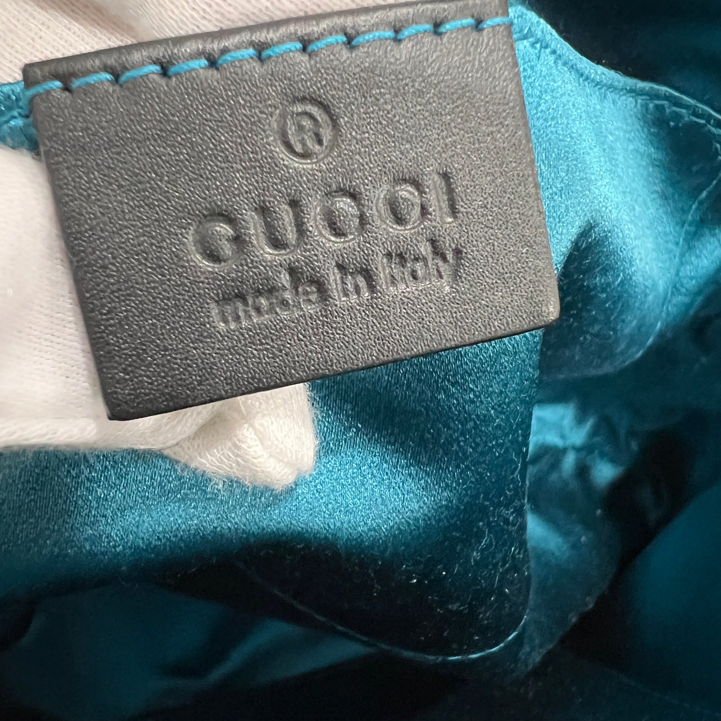GUCCI Ophidia GG Suede Half-Moon Shoulder Bag RED