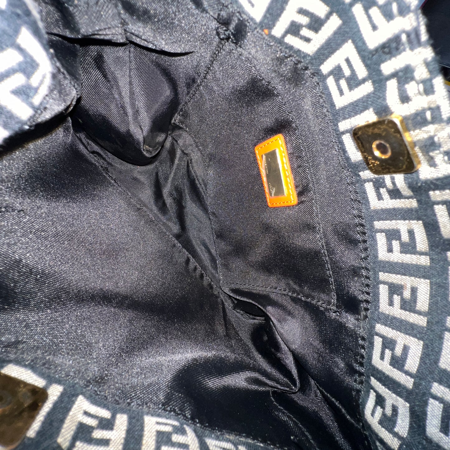 FENDI Mini Hobo Navy Orange Shoulder Bag (4021-11)