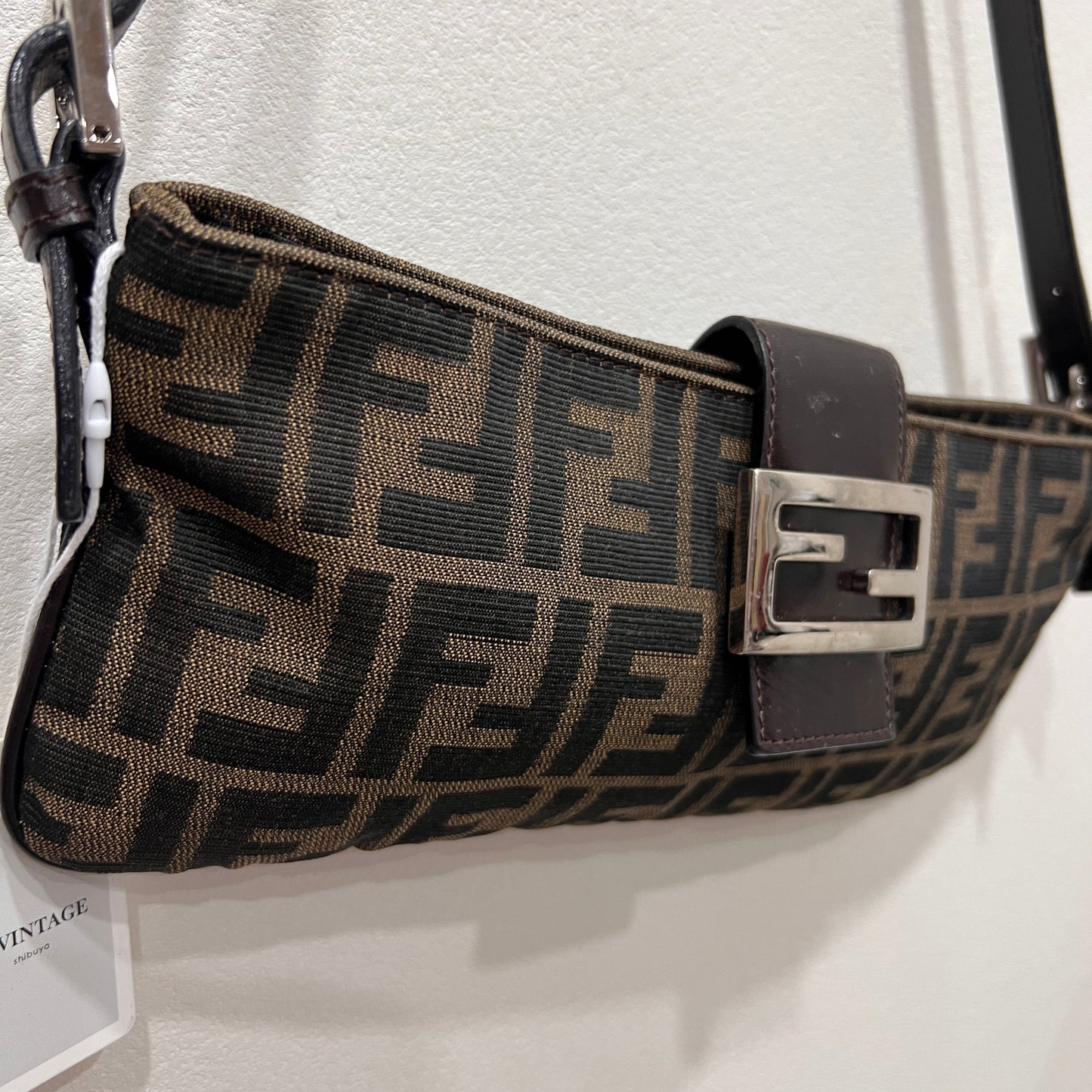 FENDI Baguette Crossbody Zucca Canvas