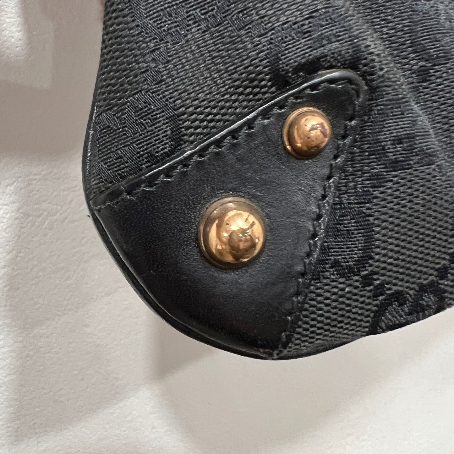 GUCCI Black GG Monogram Horsebit