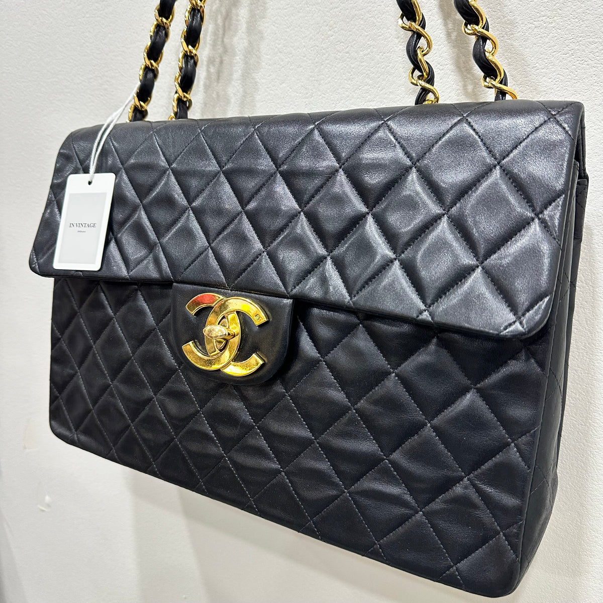 CHANEL Classic Flap Year 1994-1996 24k Gold CC Turn-lock