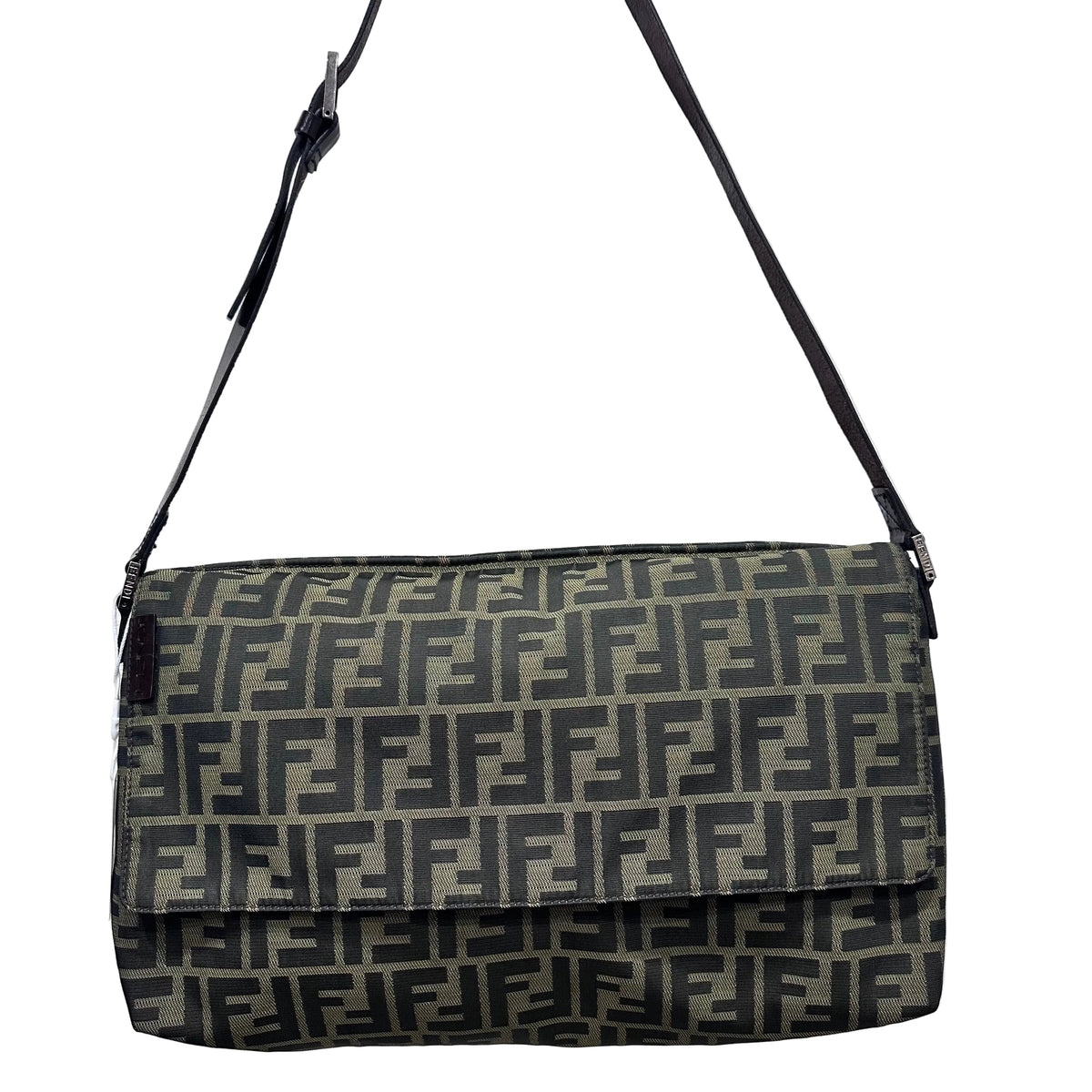 FENDI Vintage Zucca Shoulder Bag Messenger Style