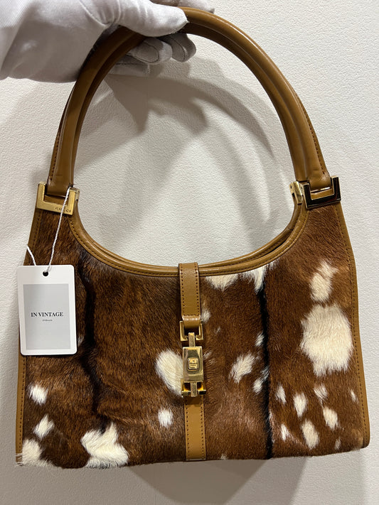 GUCCI Jackie Pony Hair Bardot Bag
