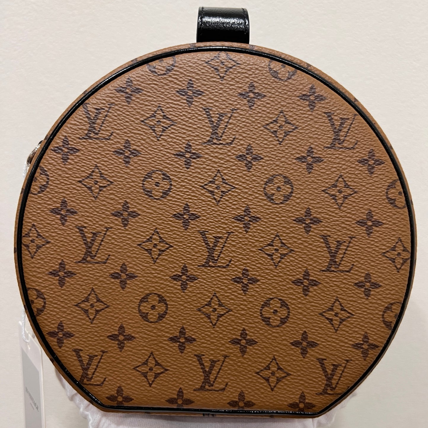 LOUIS VUITTON Brown Reverse, Corduroy,Leopard Petit Boite Chapeau Souple Bag unused