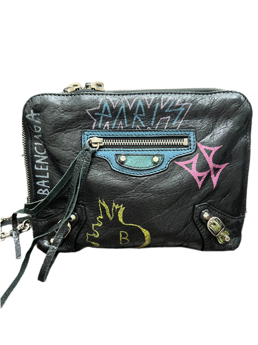 BALENCIAGA Classic Reporter XS Chain Graffiti Crossbag