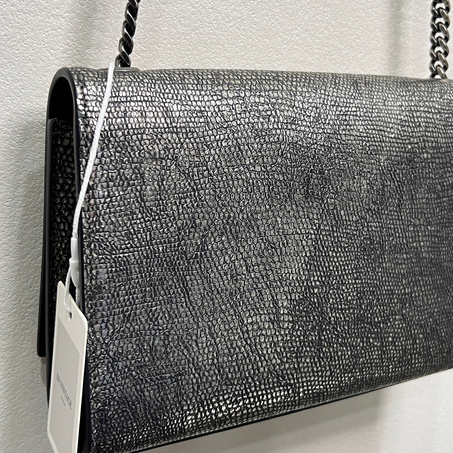 YSL Metallic Lizard-embossed Calf Leather
