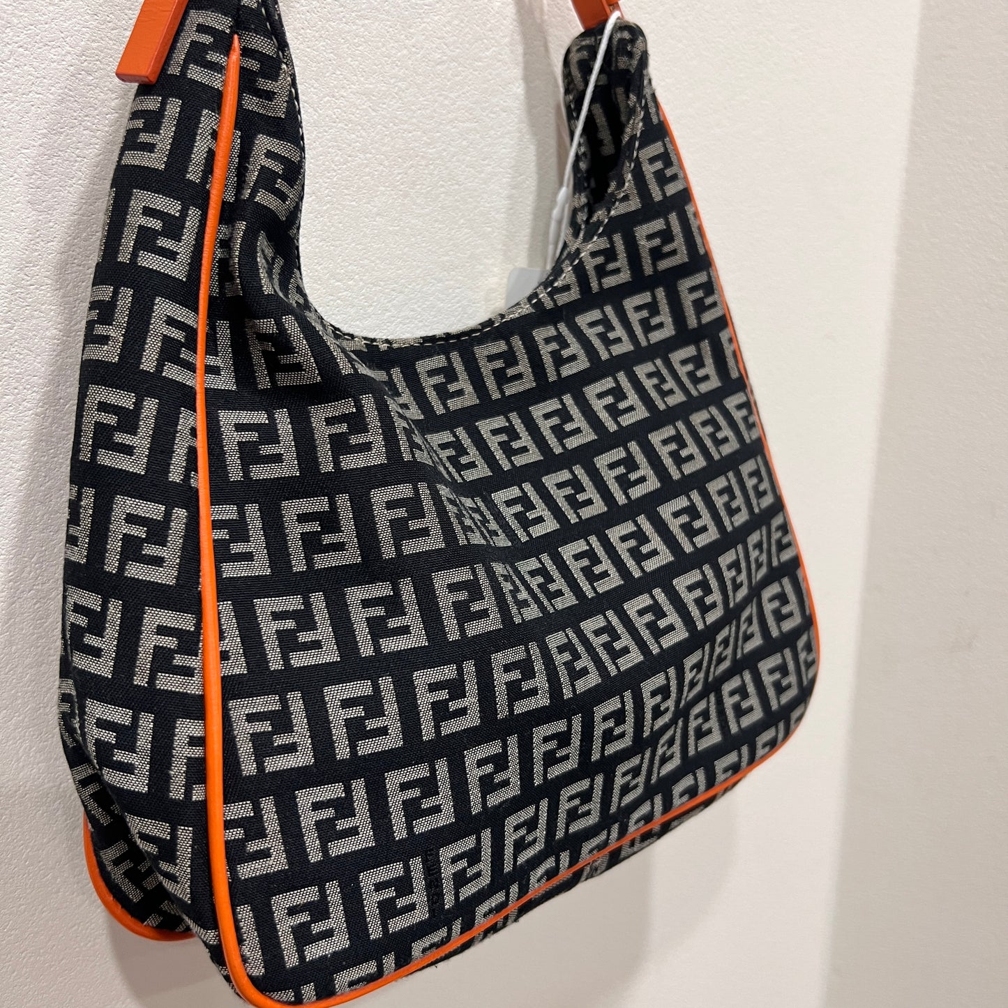 FENDI Mini Hobo Navy Orange Shoulder Bag (4021-11)