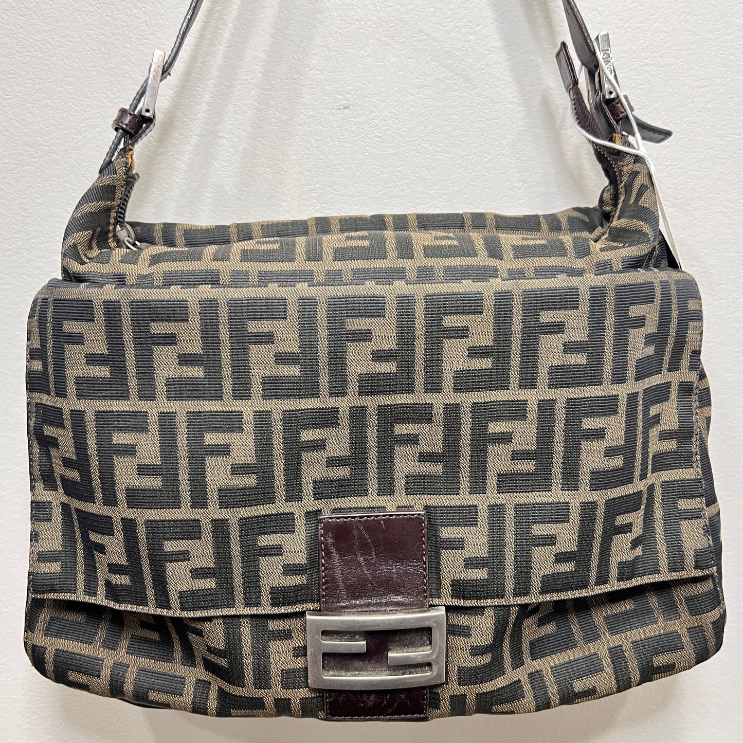 Fendi Zucca Canvas Shoulder Bag