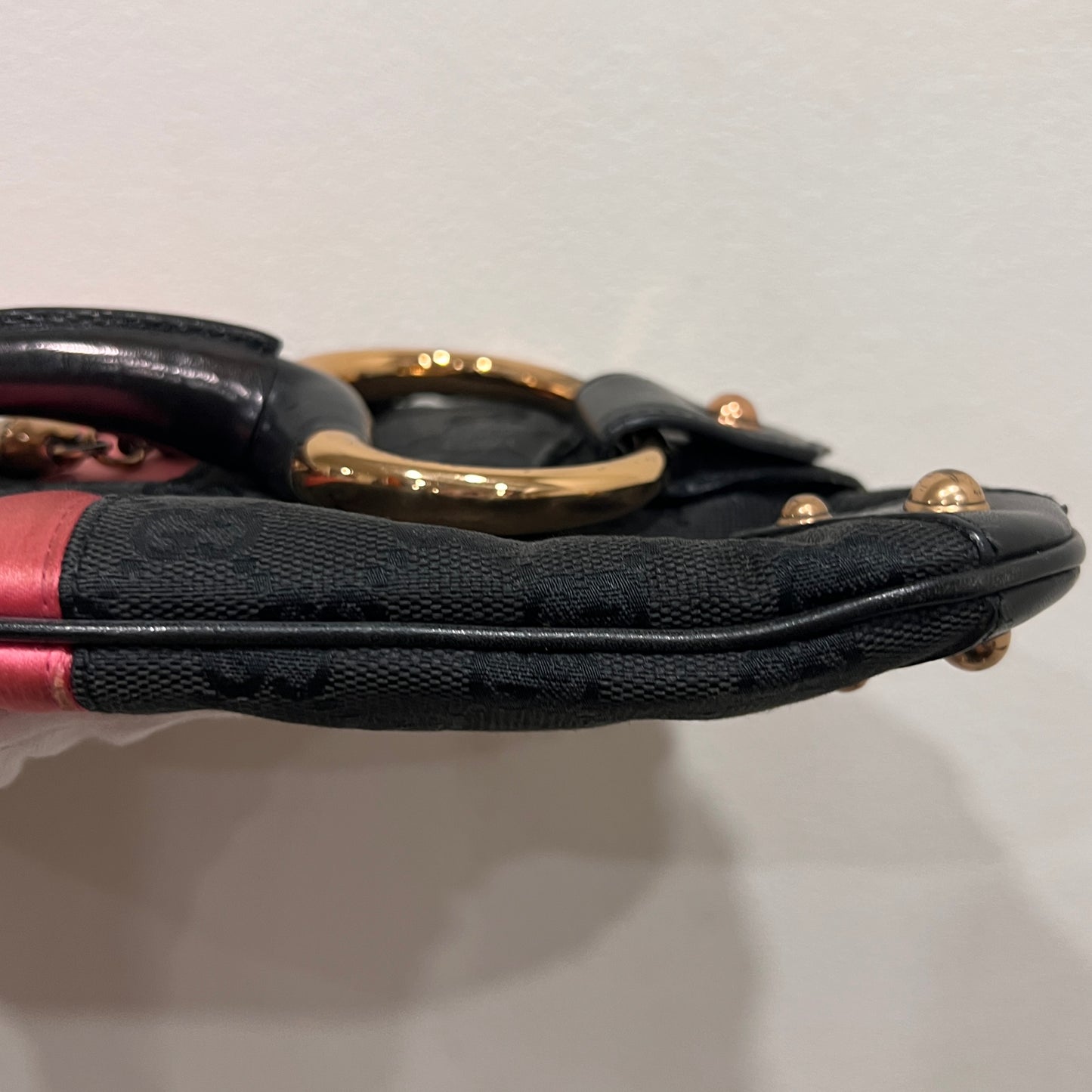 GUCCI Black GG Monogram Horsebit