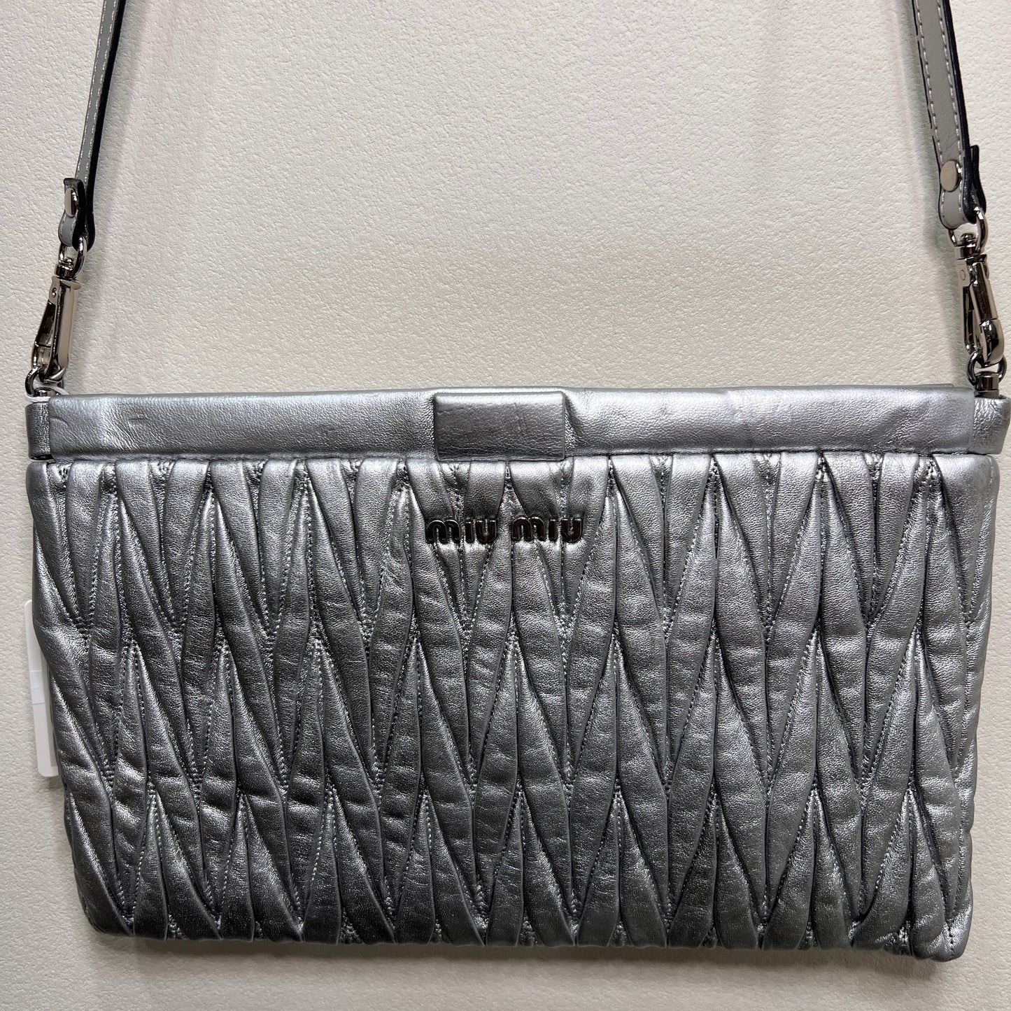 MIU MIU Metallic Leather Crossbody 30cm