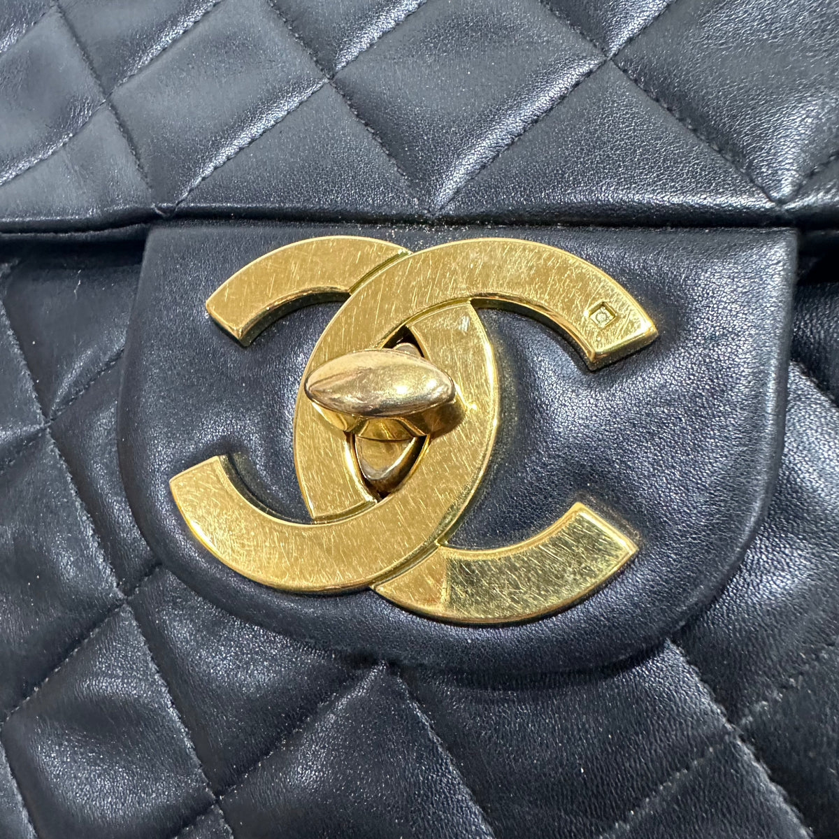 CHANEL Classic Flap Year 1994-1996 24k Gold CC Turn-lock