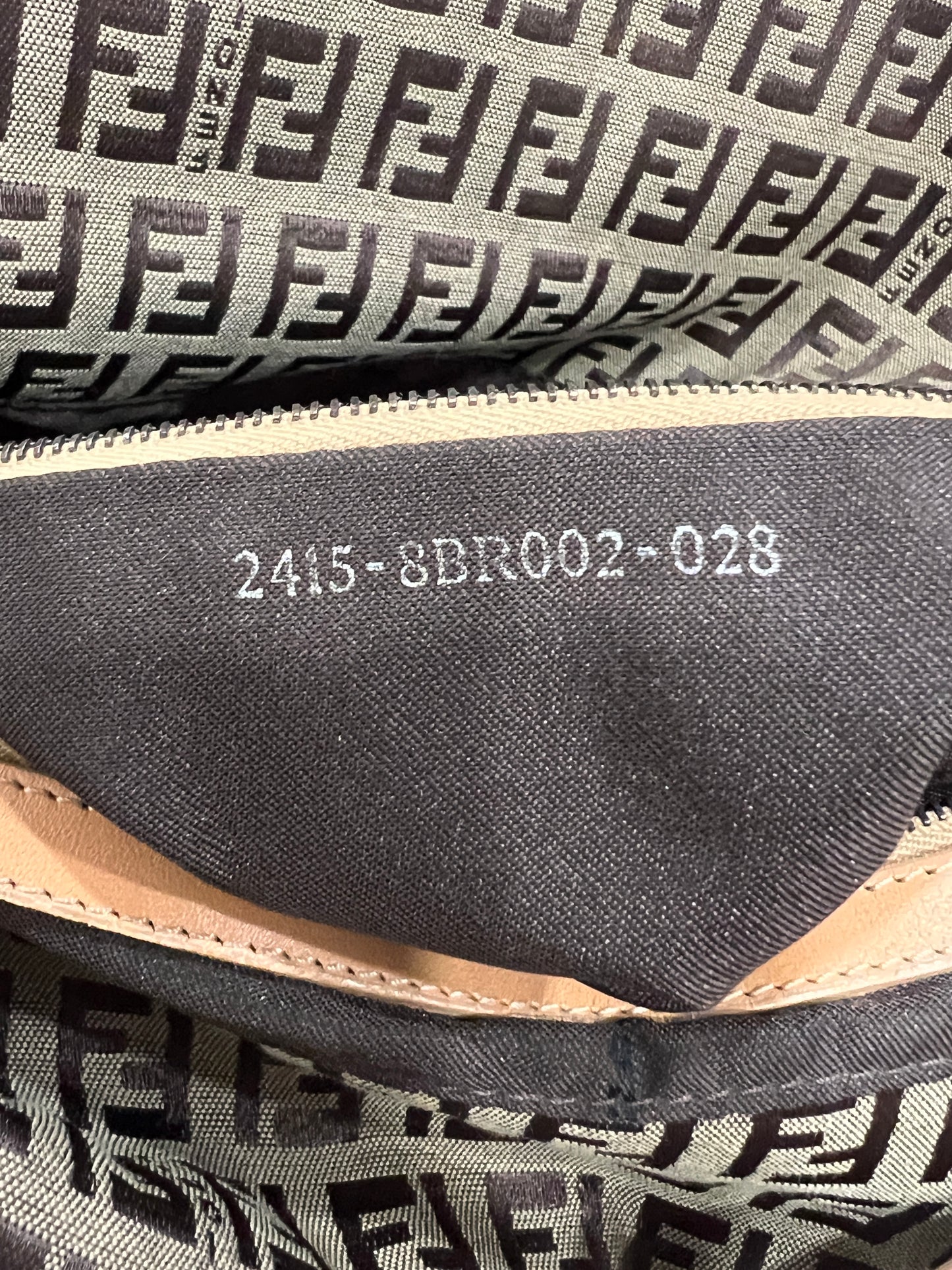 FENDI Brown Zuccino Canvas Double Flap