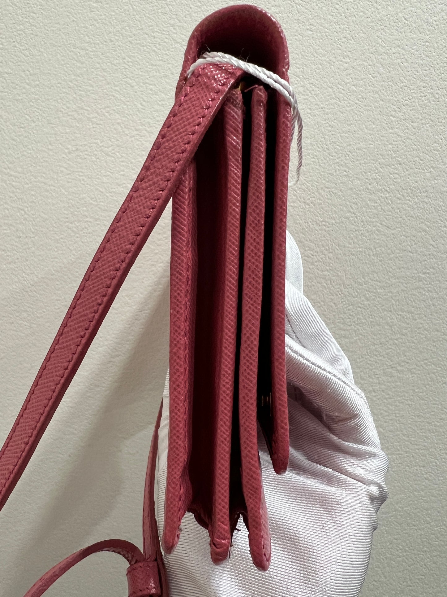 PRADA Saffiano Wallet on Strap with Mirror