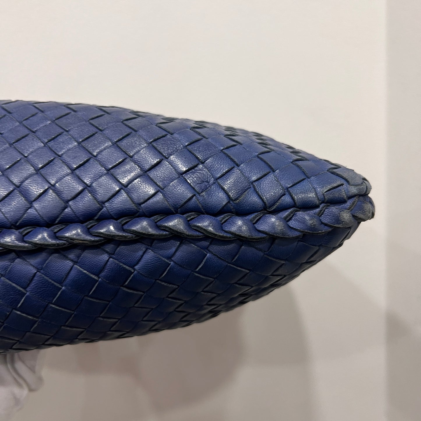 BOTTEGA VENETA Hobo Navy Interciatto Woven Napa Leather Bag