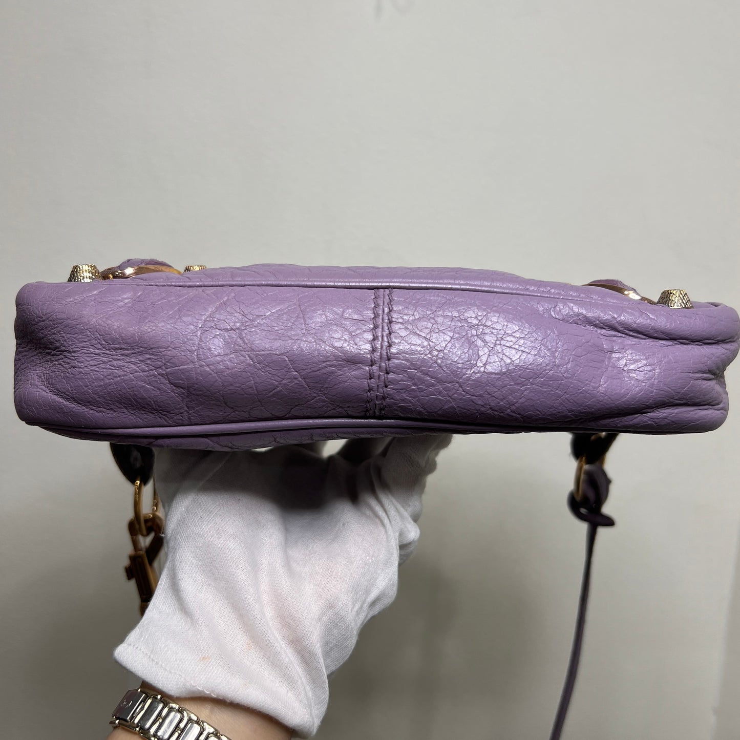 BALENCIAGA Lilac Leather Hip Crossbody