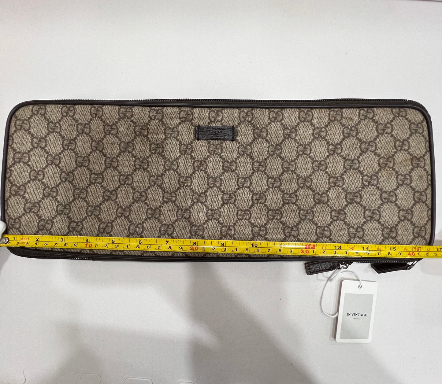 GUCCI Beige GG Supreme Canvas and Leather Travel Tie Case