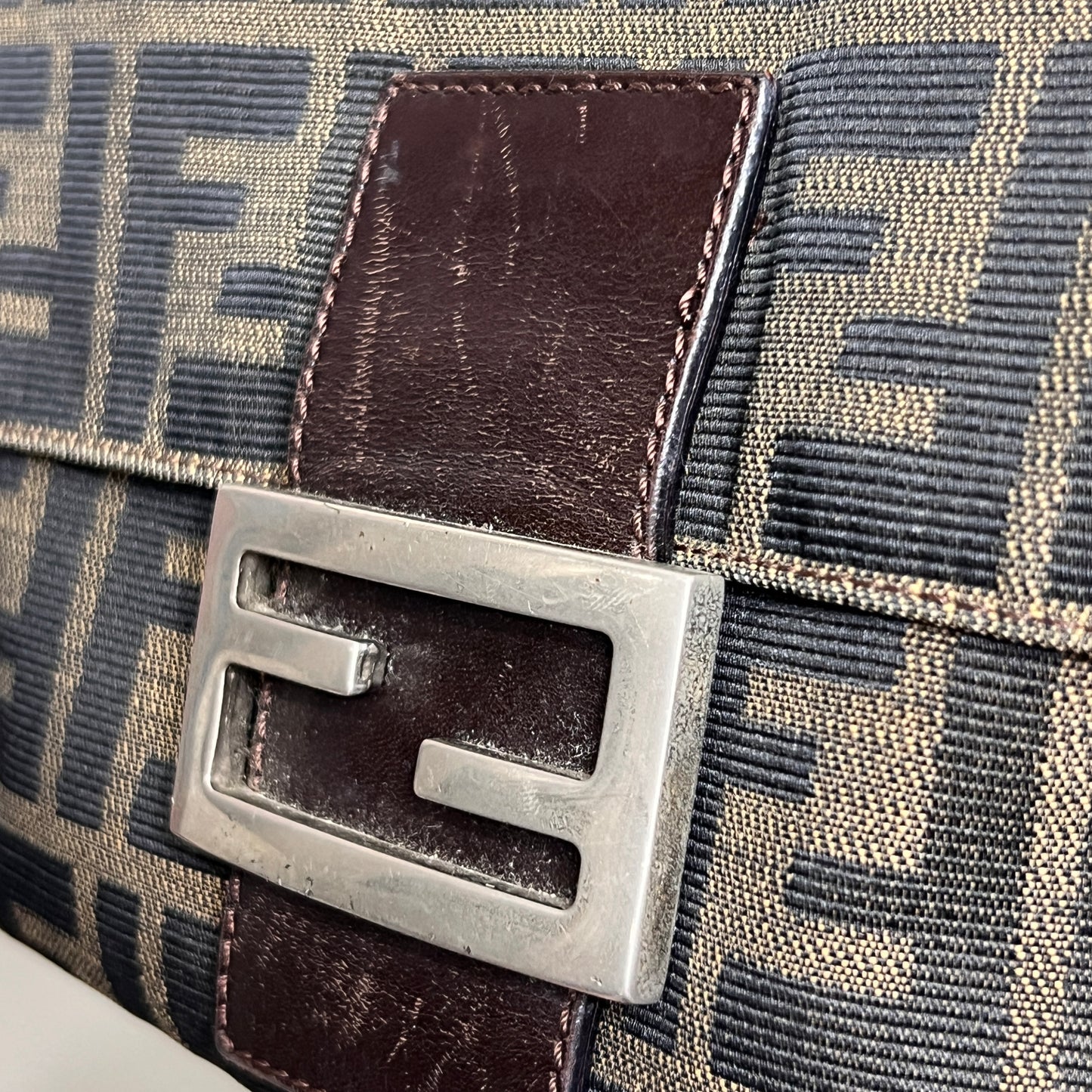 Fendi Zucca Canvas Shoulder Bag