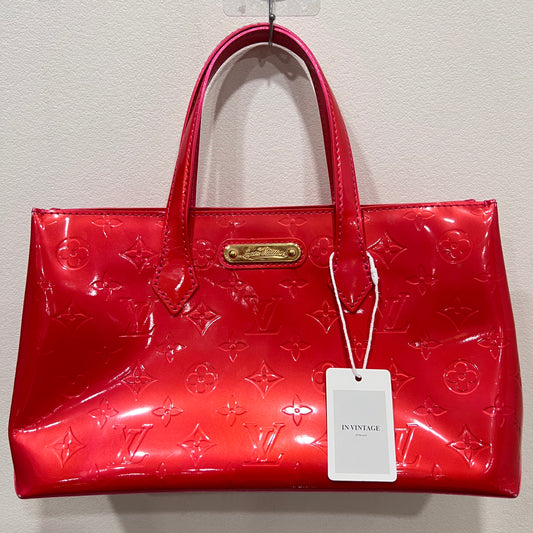 LOUIS VUITTON Patent Wilshire Monogram Vernis PM Red Leather