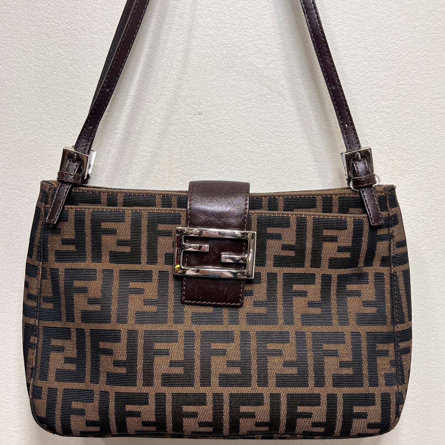 Fendi Zucca Canvas Shoulder Bag