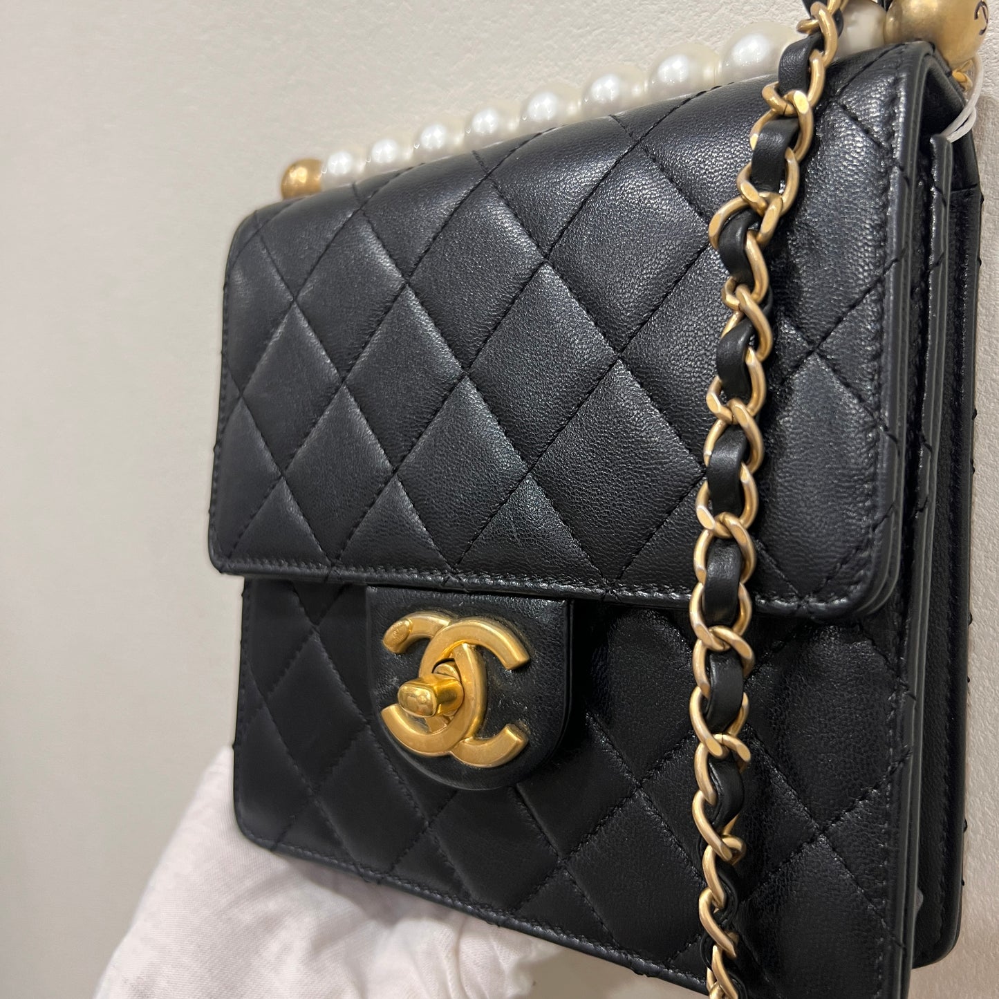 CHANEL Mini Chic Pearl Flap Bag Quilted