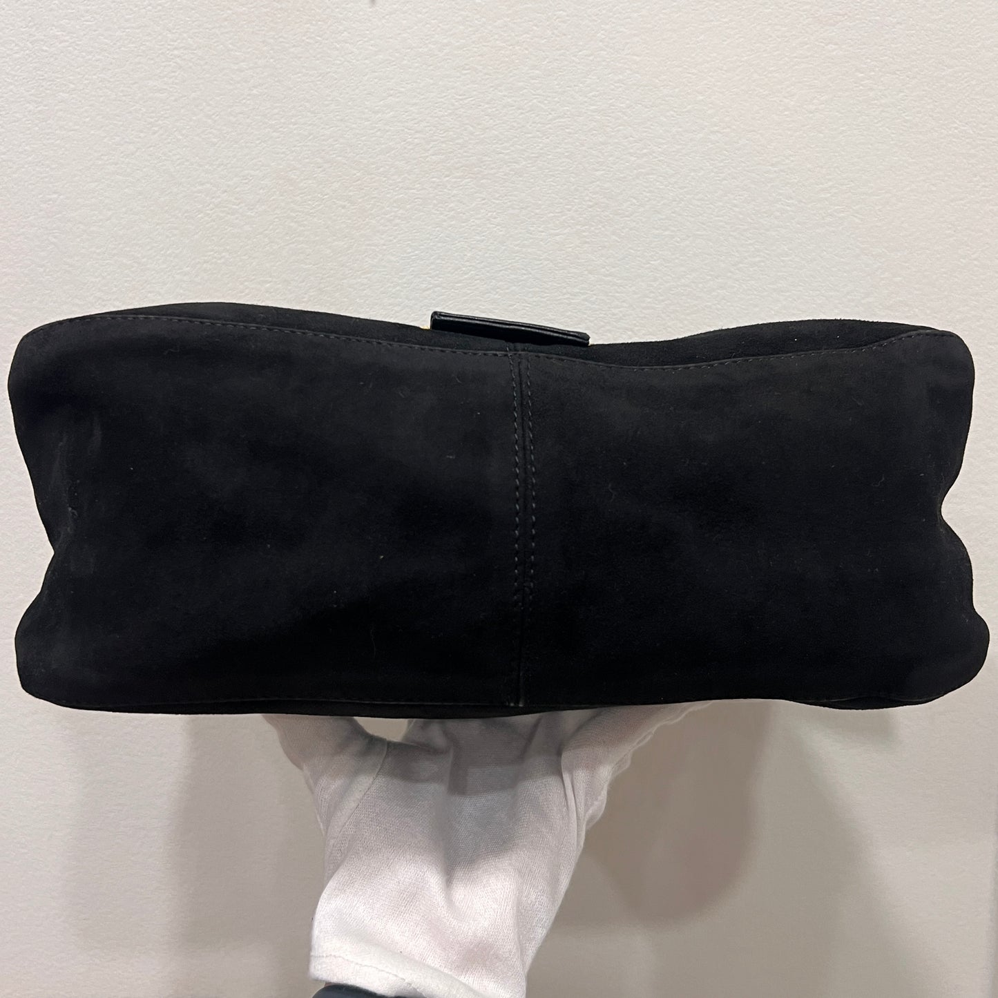 FENDI Black Suede Mamma Baguette