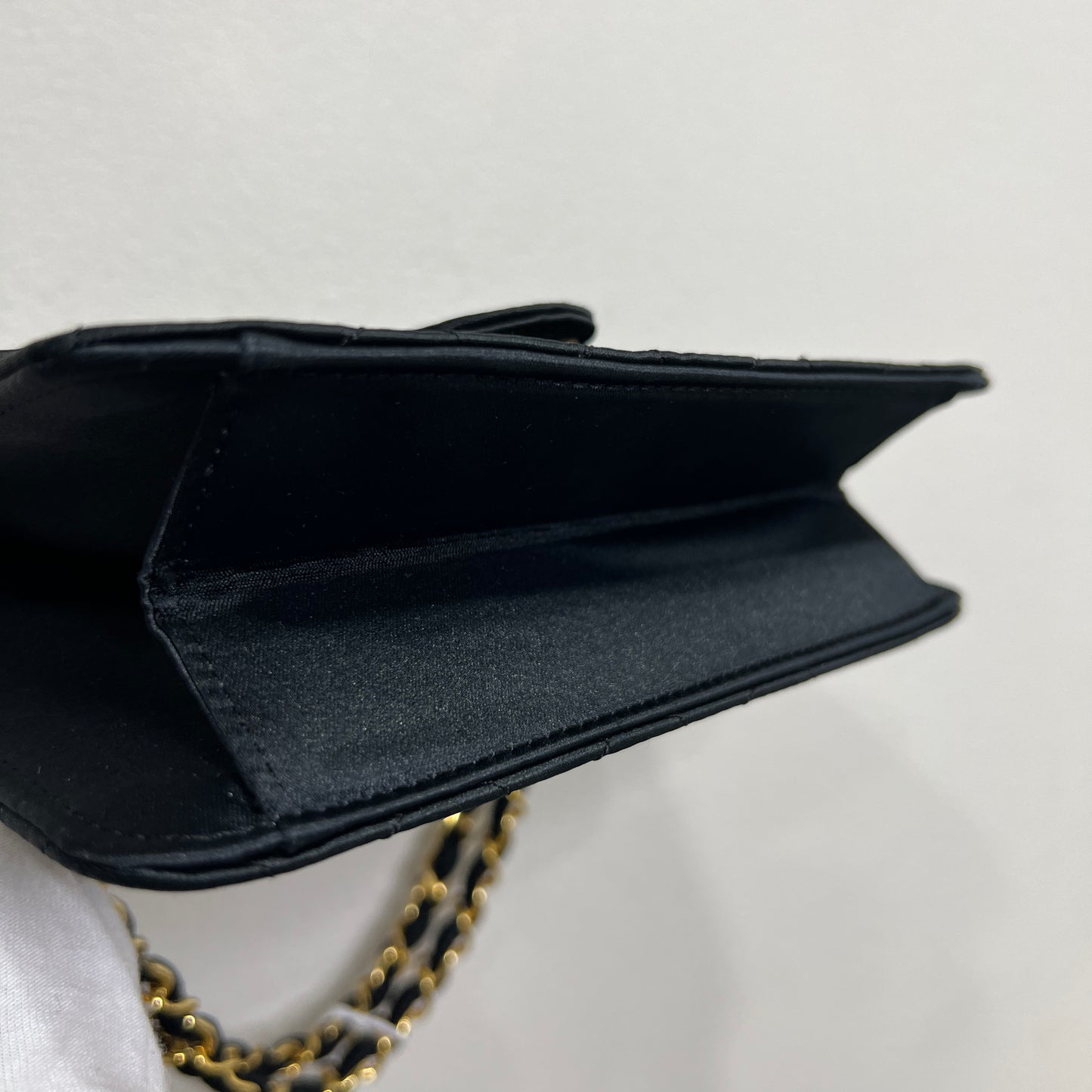 CHANEL Silk Shoulder Chain Bag