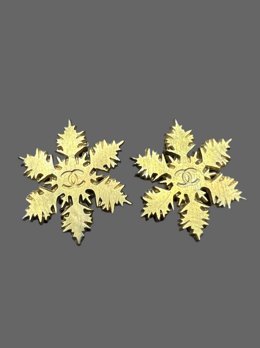 Chanel  Snowflake Clip Earrings