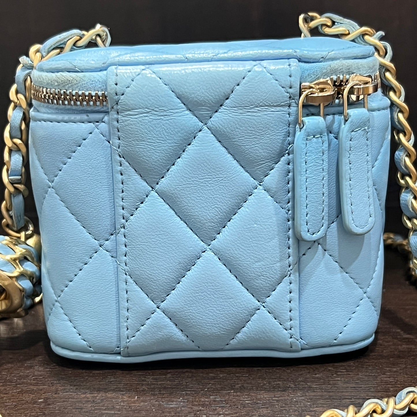 CHANEL Mini Vanity Bag Light Blue