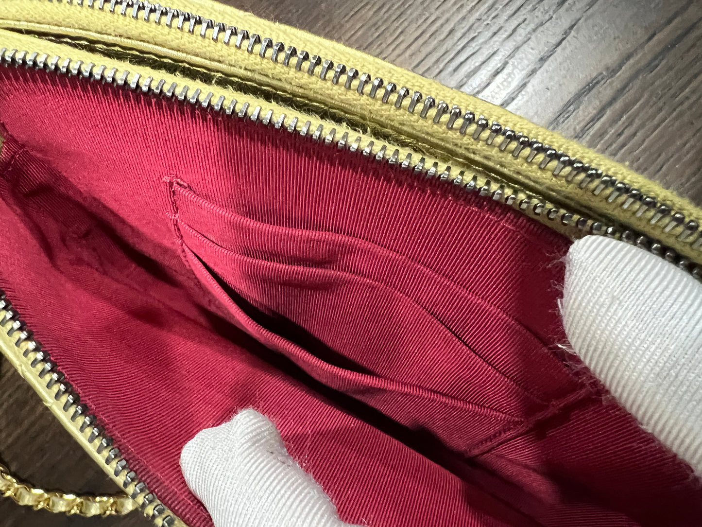 CHANEL Mini Gabrielle Clutch Gold Calfskin