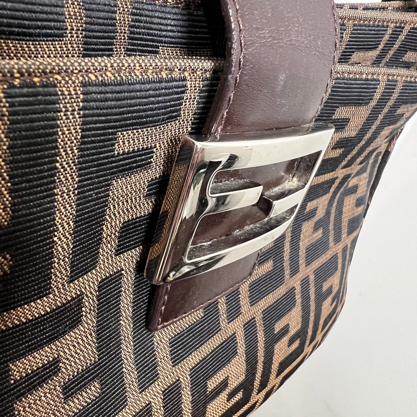 Fendi Zucca Canvas Shoulder Bag