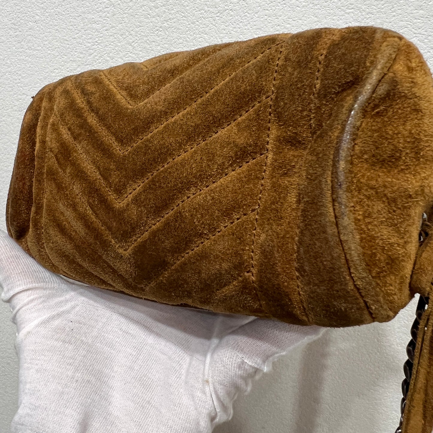 YSL Brown Suede Crossbody Bag