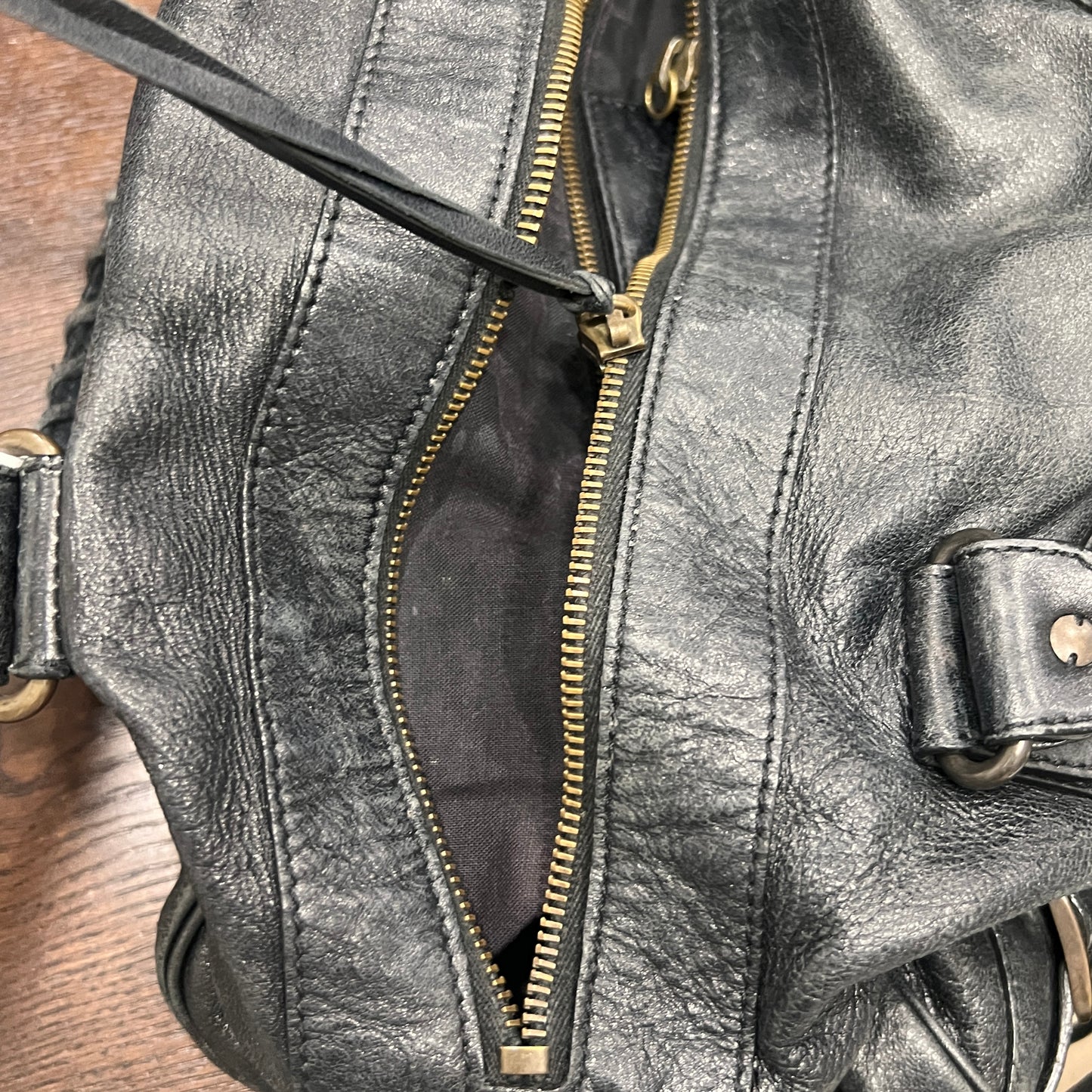BALENCIAGA Black Twiggy Leather Satchel