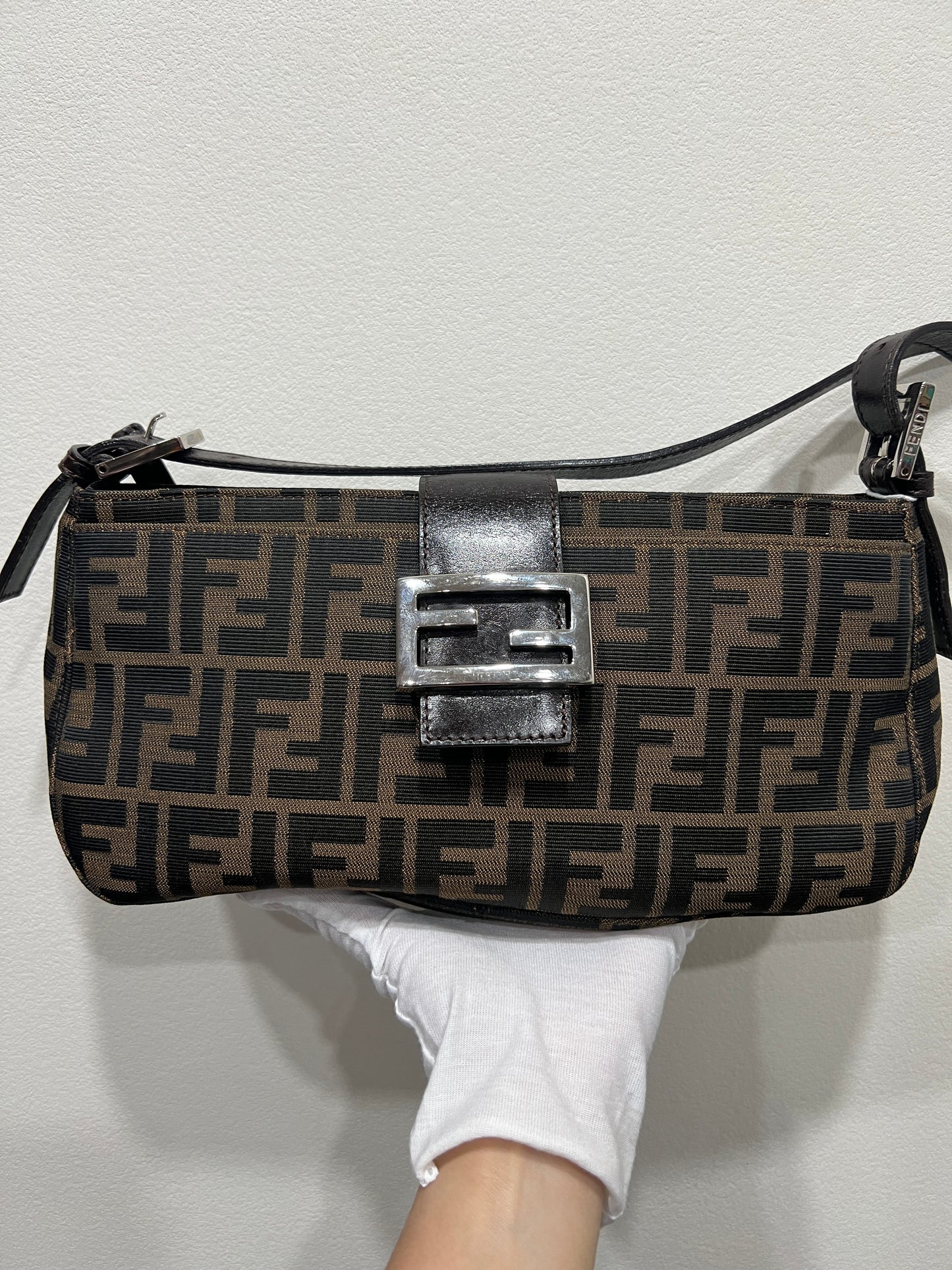 FENDI Double Zip Shoulder Bag
