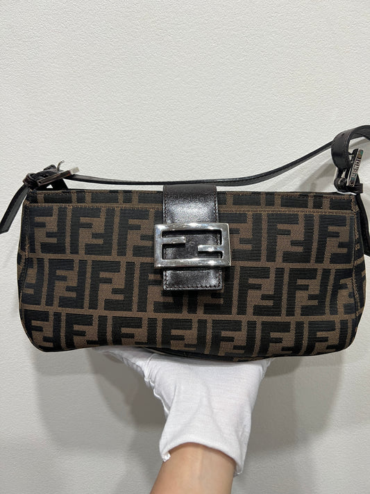 FENDI Double Zip Shoulder Bag
