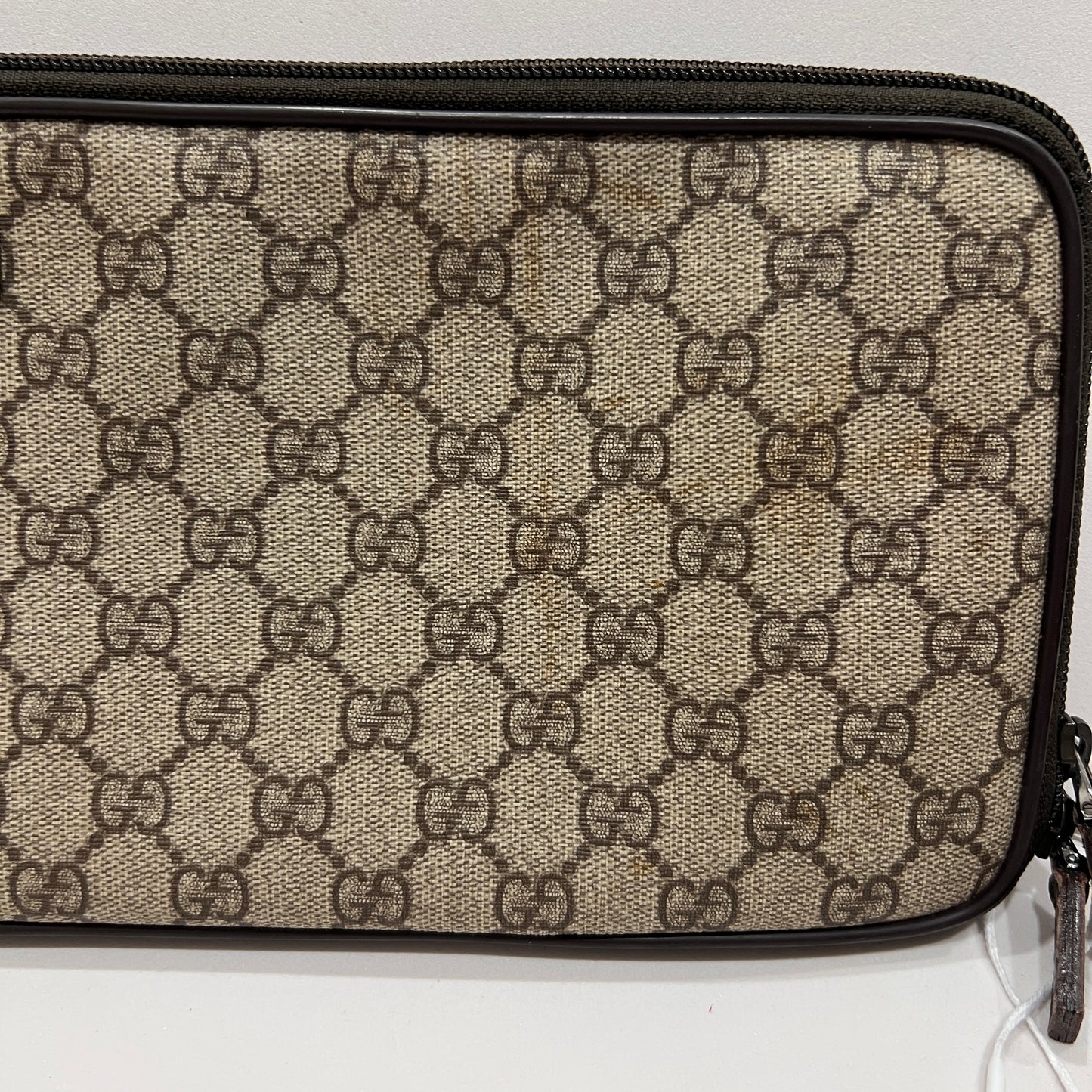 GUCCI Beige GG Supreme Canvas and Leather Travel Tie Case