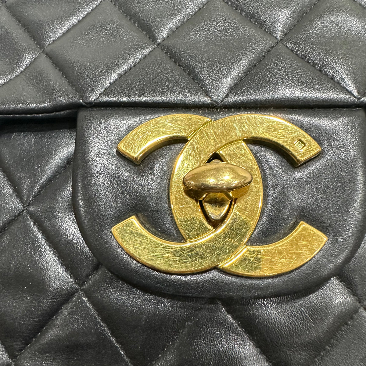 CHANEL Classic Flap Year 1994-1996 24k Gold CC Turn-lock