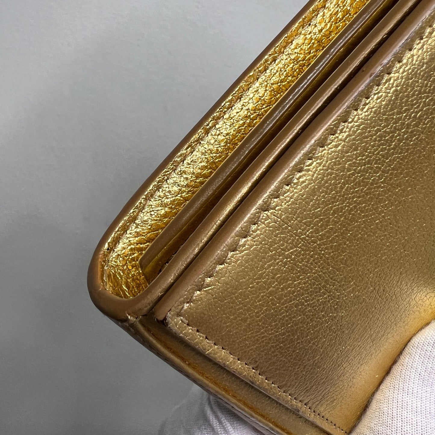 YSL Metallic Gold Leather